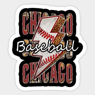 Graphic Baseball Chicago Proud Name Team Vintage Sticker